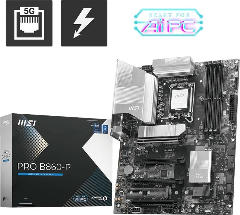 Pllakë amë MSI PRO B860-P, LGA1851, ATX, e zezë