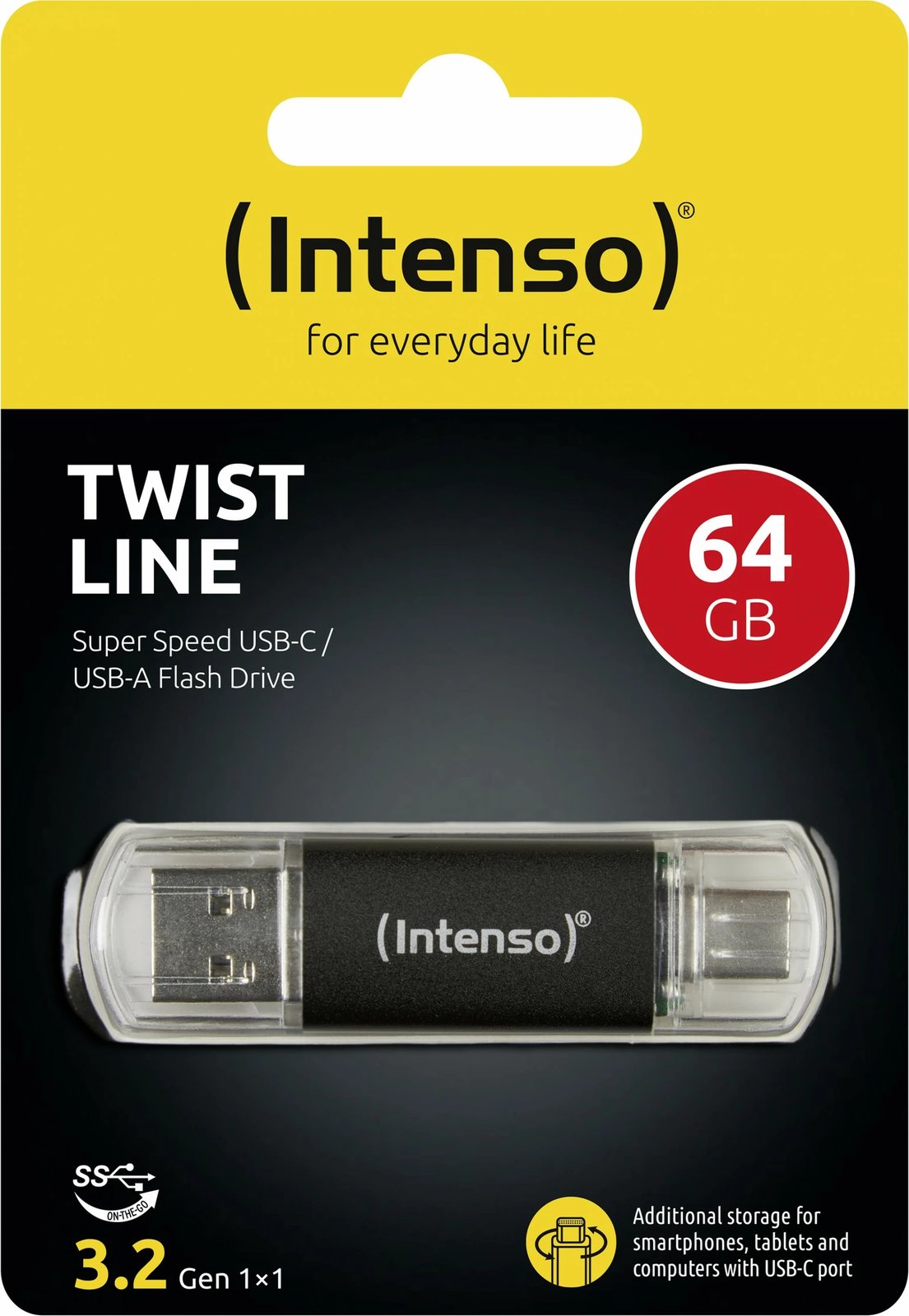 USB Intenso 3539490, 64 GB, USB Type-A / USB Type-C, Anthracite