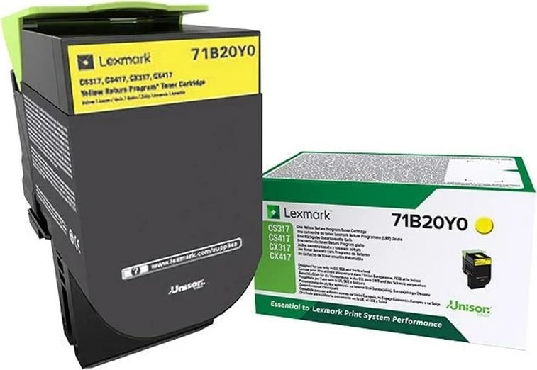 Toner Lexmark 71B20Y0, Verdhë