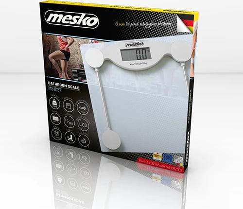 Peshore banjoje, Adler MS 8137, kapacitet 150 kg, saktësi 100 g, platformë xham i kalitur 6 mm, ekran LCD