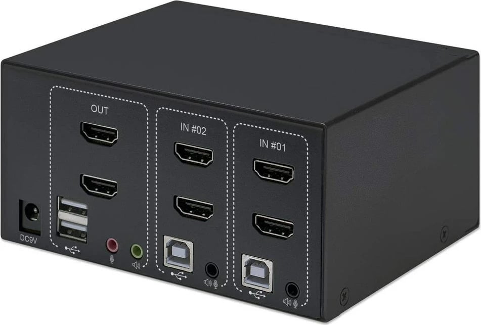 Switch KVM Manhattan 2-Port HDMI, USB, 4K, i zi