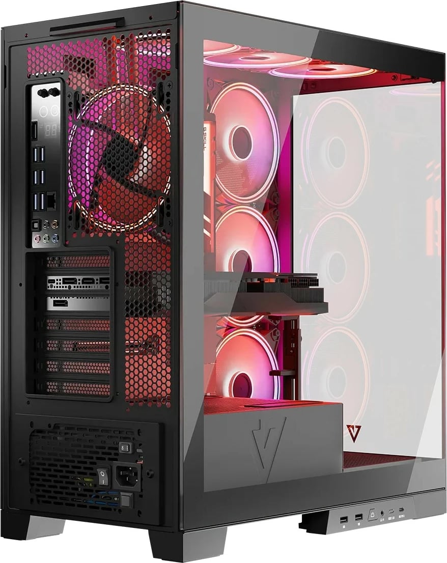 Kasë MODECOM Volcano Space ARGB, Midi Tower, xham i temperuar, e zezë