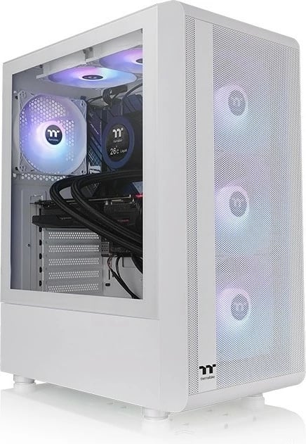 Kasë Thermaltake S200 TG ARGB, Midi Tower, ATX, micro ATX, Mini-ITX, e bardhë