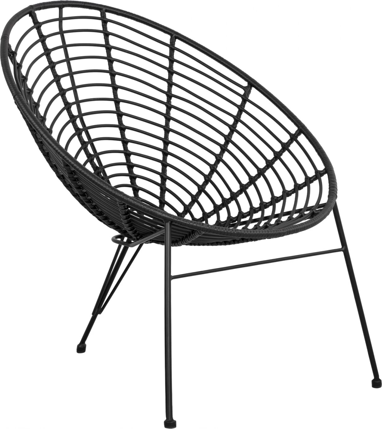 Karrige ALLEGRA, tipi fole, metalike, thurje, ngjyrë e zezë, 73x83x86 cm