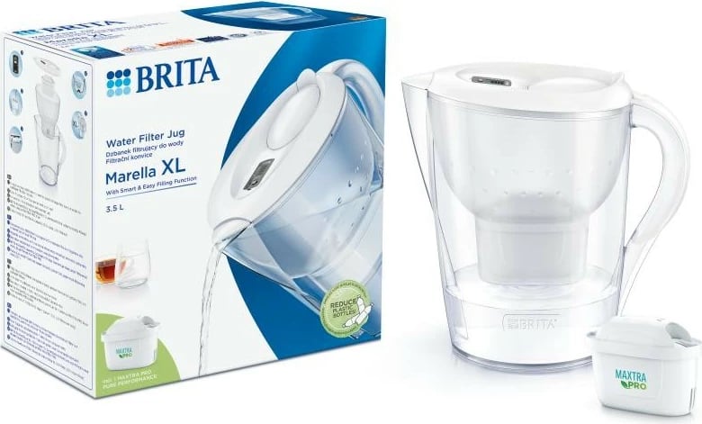 Ibrik filtri për ujë Brita Marella XL Maxtra PRO, 3.5L, Bardhë Ibrik filtri për ujë Brita Marella XL Maxtra PRO, 3.5L, Bardhë