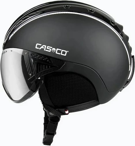 Helmetë ski CASCO SP-2 Carbonic Visor, M, e zezë