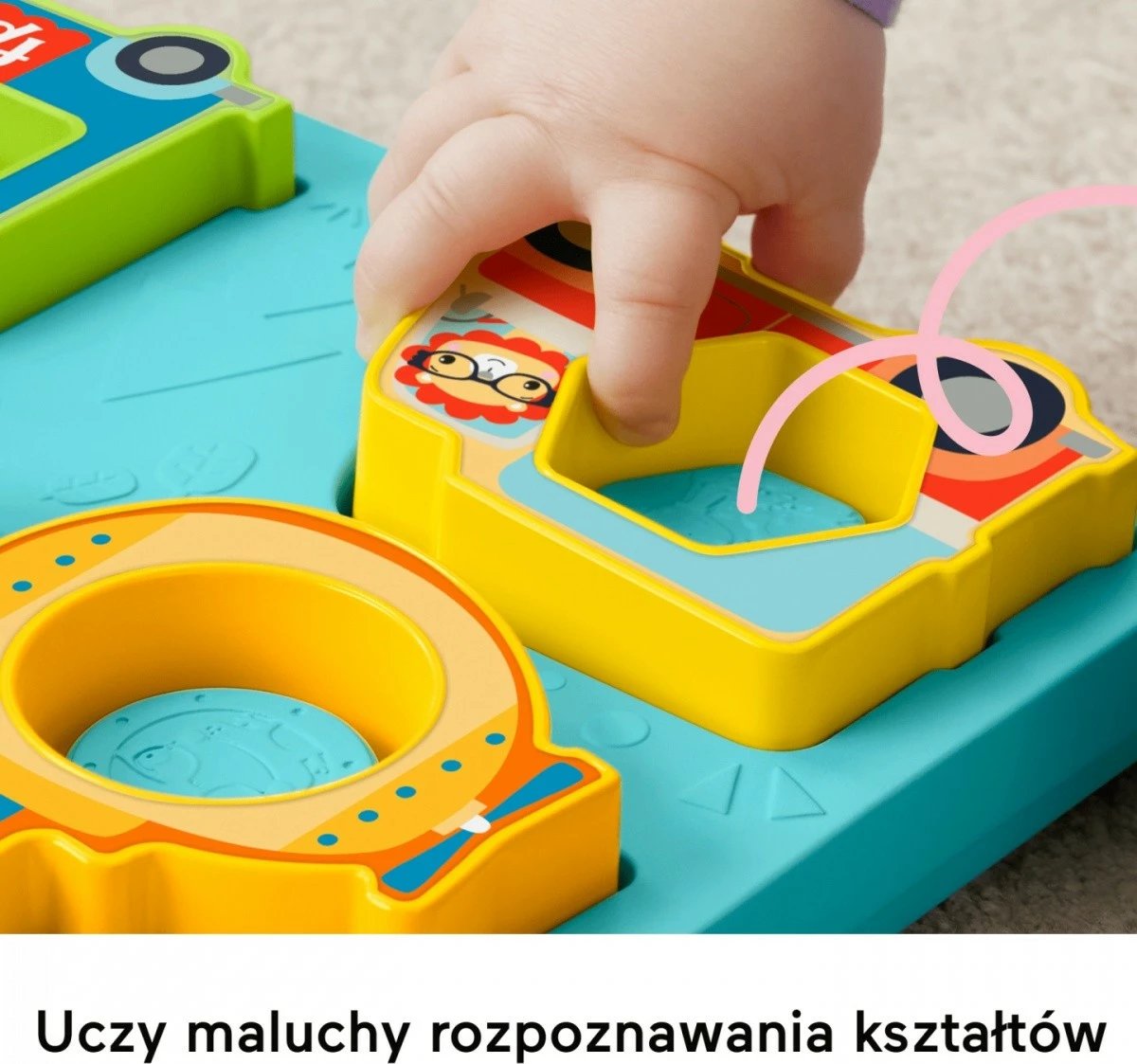 Puzzle set Fisher Price HRP31 Vehicles and Shapes, me drita dhe tinguj, multicolor