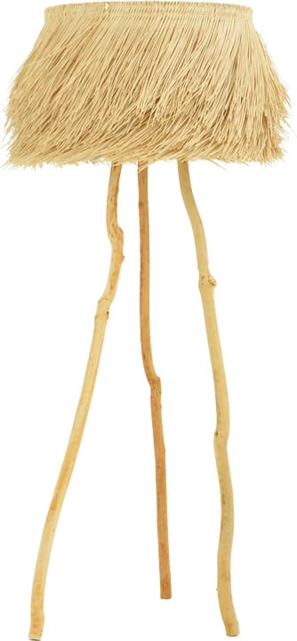 Llambë dyshemeje Herfo Inart E27 rattan ngjyrë natyrale D60χ135cm