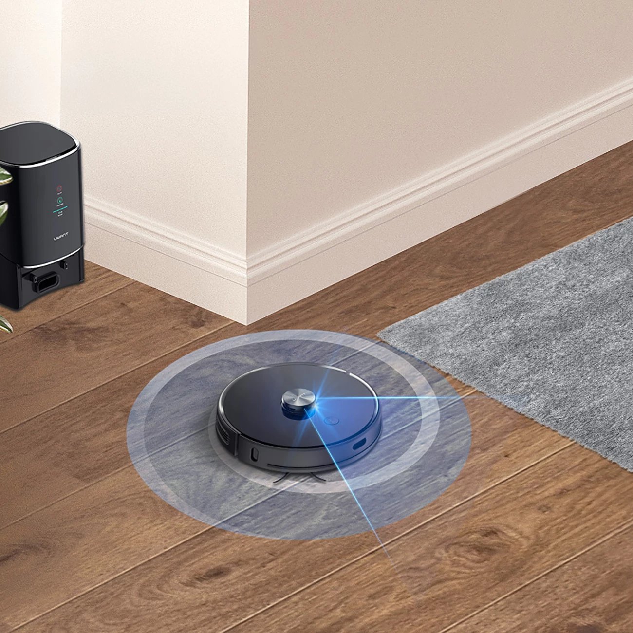 Robot pastrues UWANT U100 me mop, stacion mbushje/pastrimi, i zi