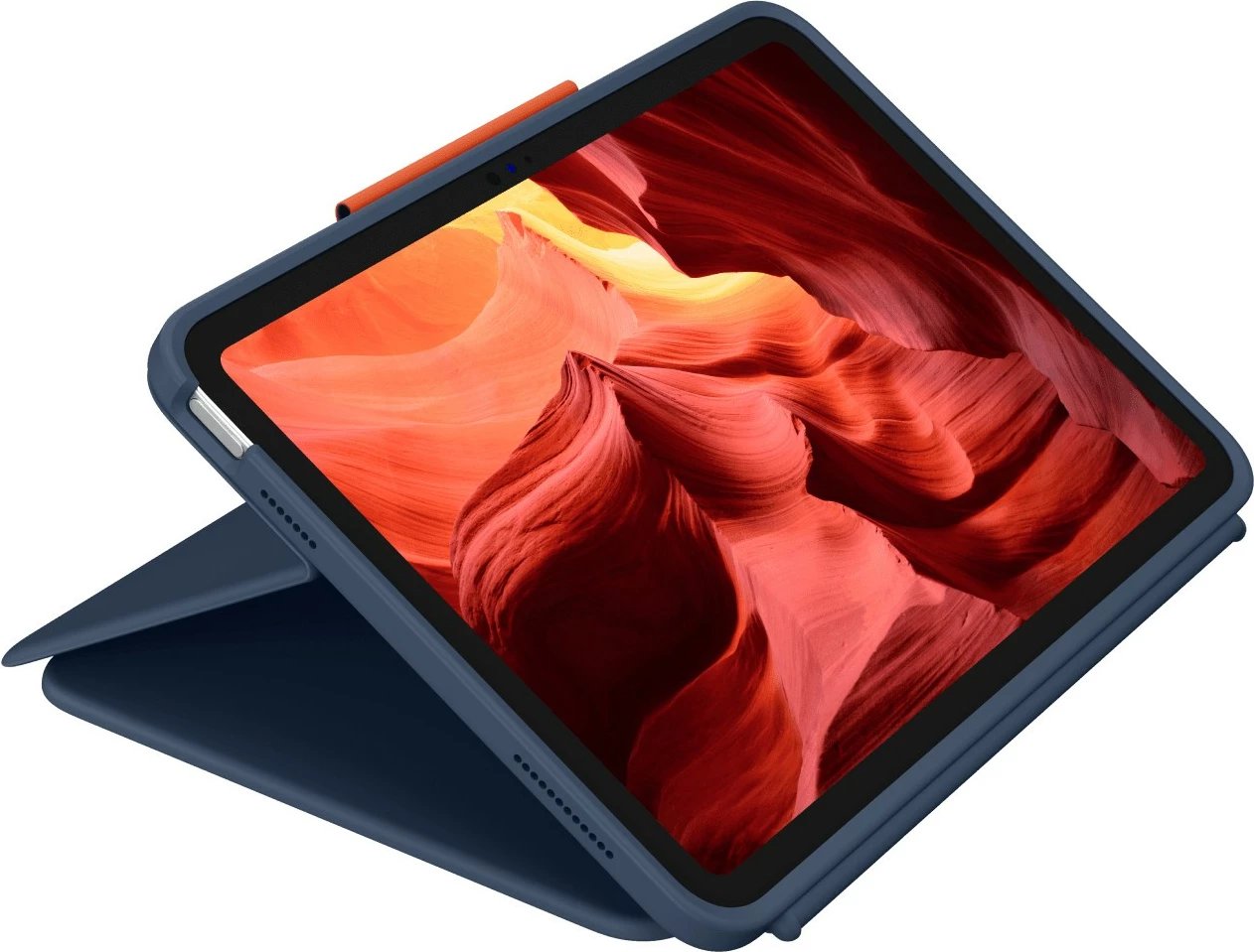 Mbështjellës me tastierë Logitech Rugged Combo 4 për tablet, ngjyrë blu