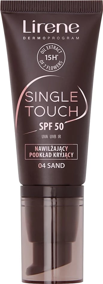 Fondatinë për femra Lirene Single Touch SPF50 04 Sand 30ml