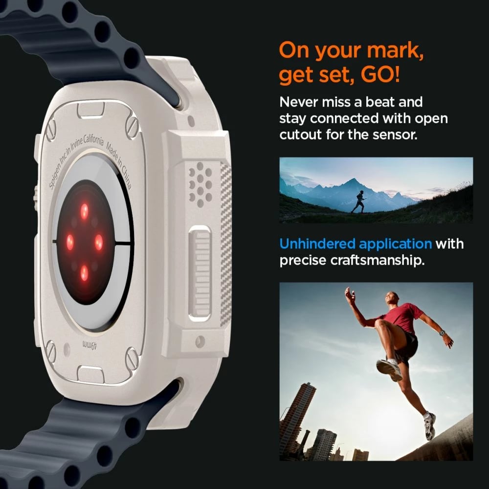 Mbështjellës Spigen Rugged Armor për Apple Watch Ultra 1/2 49mm, Bezhe
