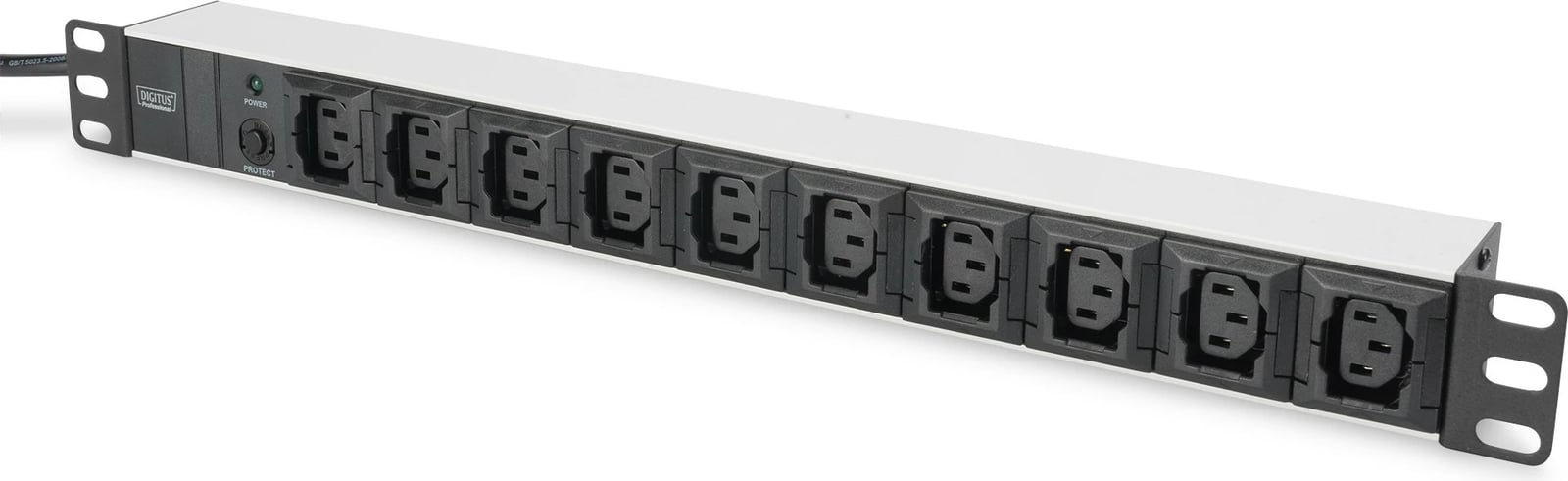 Panel shpërndarës energjie Digitus, 10 dalje, 2m, i zi