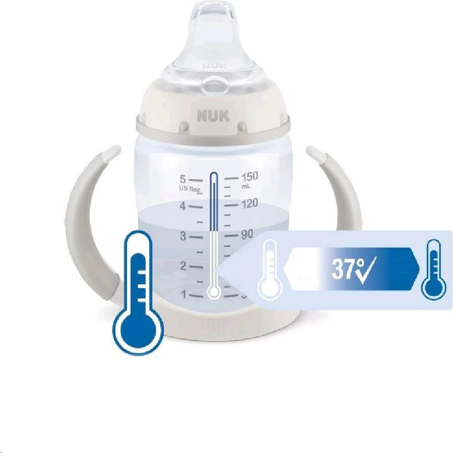 Shishe mësuese NUK Disney Mickey First Choice me kontroll temperature 150 ml gri