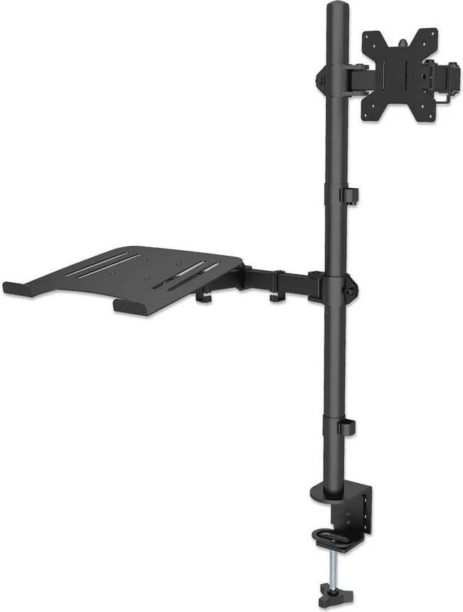 Mbajtëse tavoline Manhattan për monitor/laptop, 1 ekran, 10-27", VESA 75x75-100x100mm, deri 8kg, e zezë