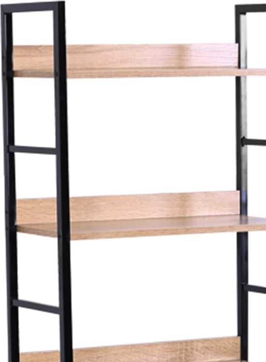 Bibliotekë Elbo, ngjyrë natyrale e zezë, 60x28x160cm