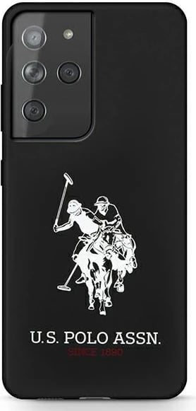Mbështjellës U.S. Polo Assn. USHCS21LSLHRBK për Samsung Galaxy S21 Ultra, silikon, i zi