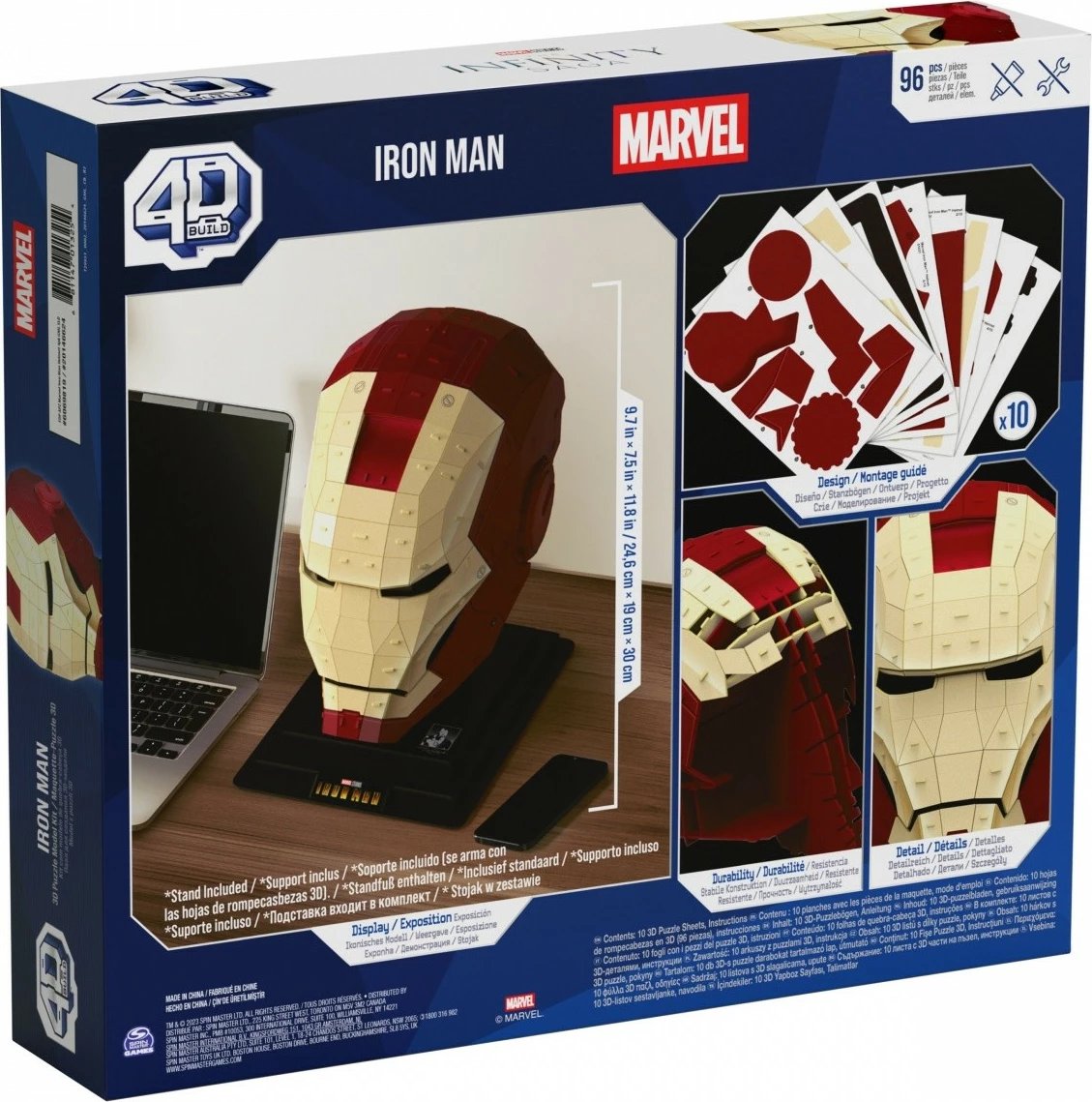 Puzzle 4D Spin Master Iron Man Helmet Marvel Studios, 96 pjesë, plastikë, e kuqe/ari