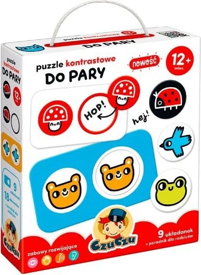 Puzzle kontrast CzuCzu Contrast Puzzles - Pairing, 18 pjesë, për fëmijë 12+ muajsh