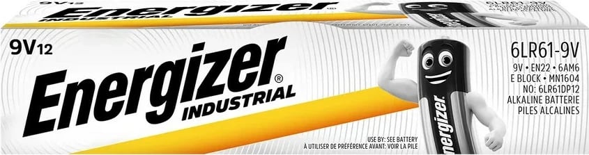 Bateri industriale Energizer 6LR61, 9V, paketë 12 copë