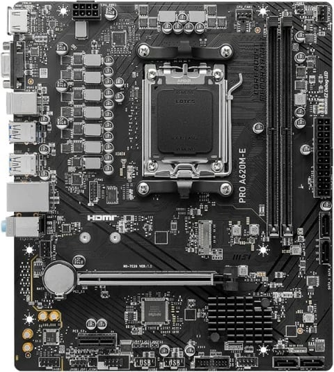 Pllakë amë MSI PRO A620M-E, AMD, Socket AM5, DDR5-SDRAM, 96 GB