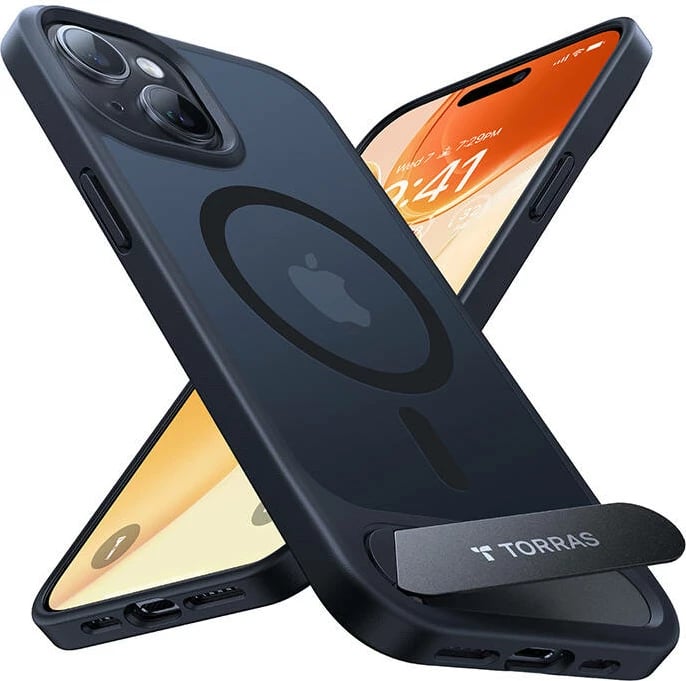 Mbështjellës Torras UPRO Pstand për iPhone 15 Pro Max, i zi