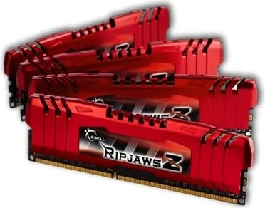 RAM Memorje G.SKILL RipjawsZ F3-12800CL10Q-32GBZL, 32GB (4x8GB), DDR3, 1600MHz, e kuqe