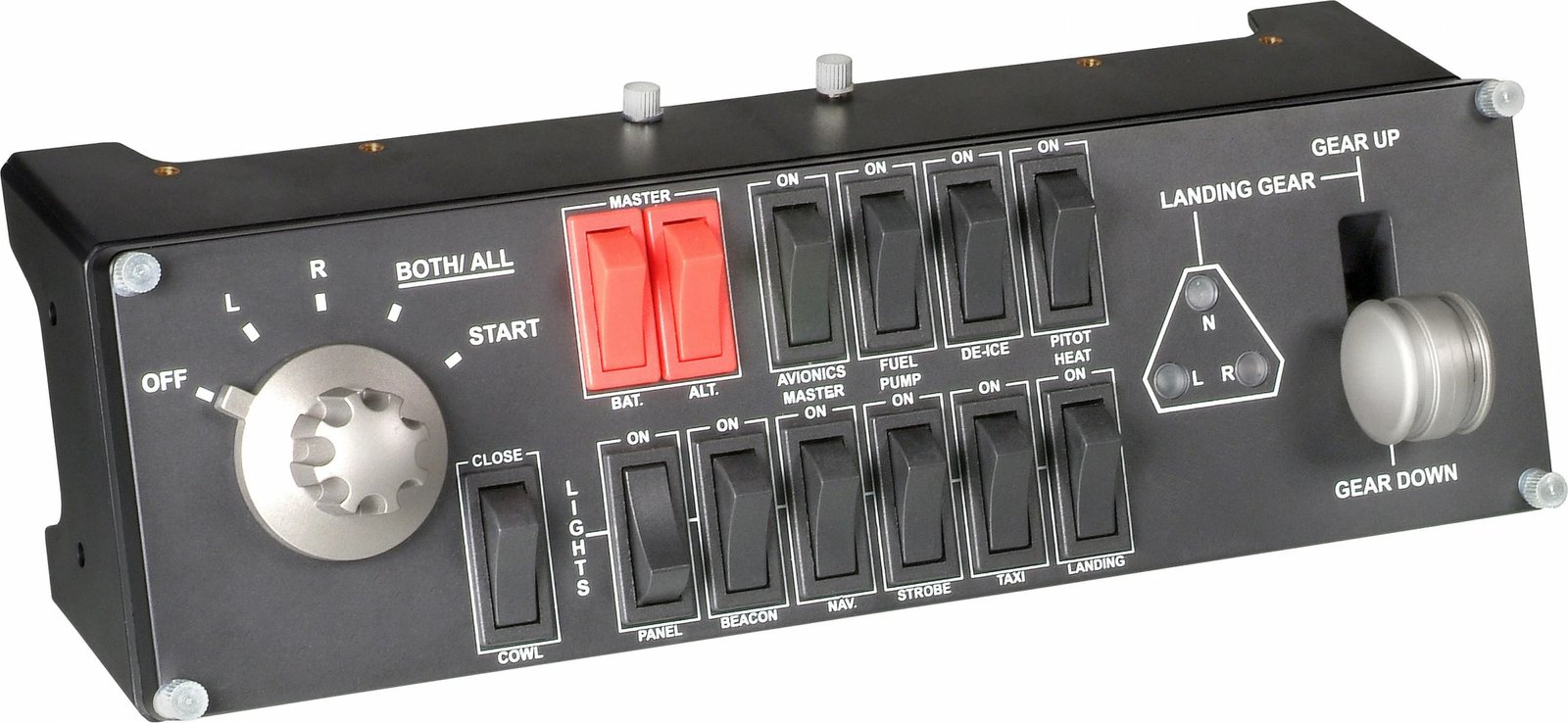 Panel kontrolli fluturimi Logitech G Saitek Pro Flight Switch Panel, USB 2.0, i zi/kuq/argjend