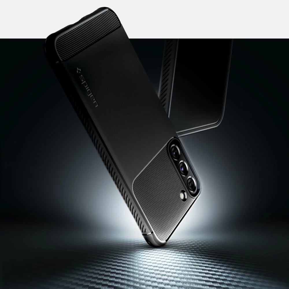 Mbështjellës Spigen Rugged Armor për Samsung Galaxy S22, i zi