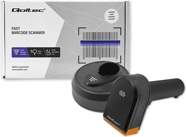 Lexues barkodash Qoltec 50878, Wireless 1D|2D, me stacion docking, Zi