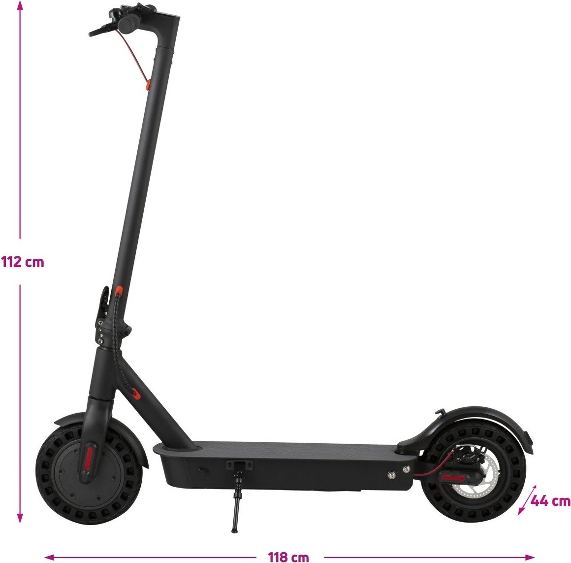 Trotinet elektrik Sencor Hulajnoga TWO S60, 400W, bateri 14Ah, 45km, i zi/e kuqe