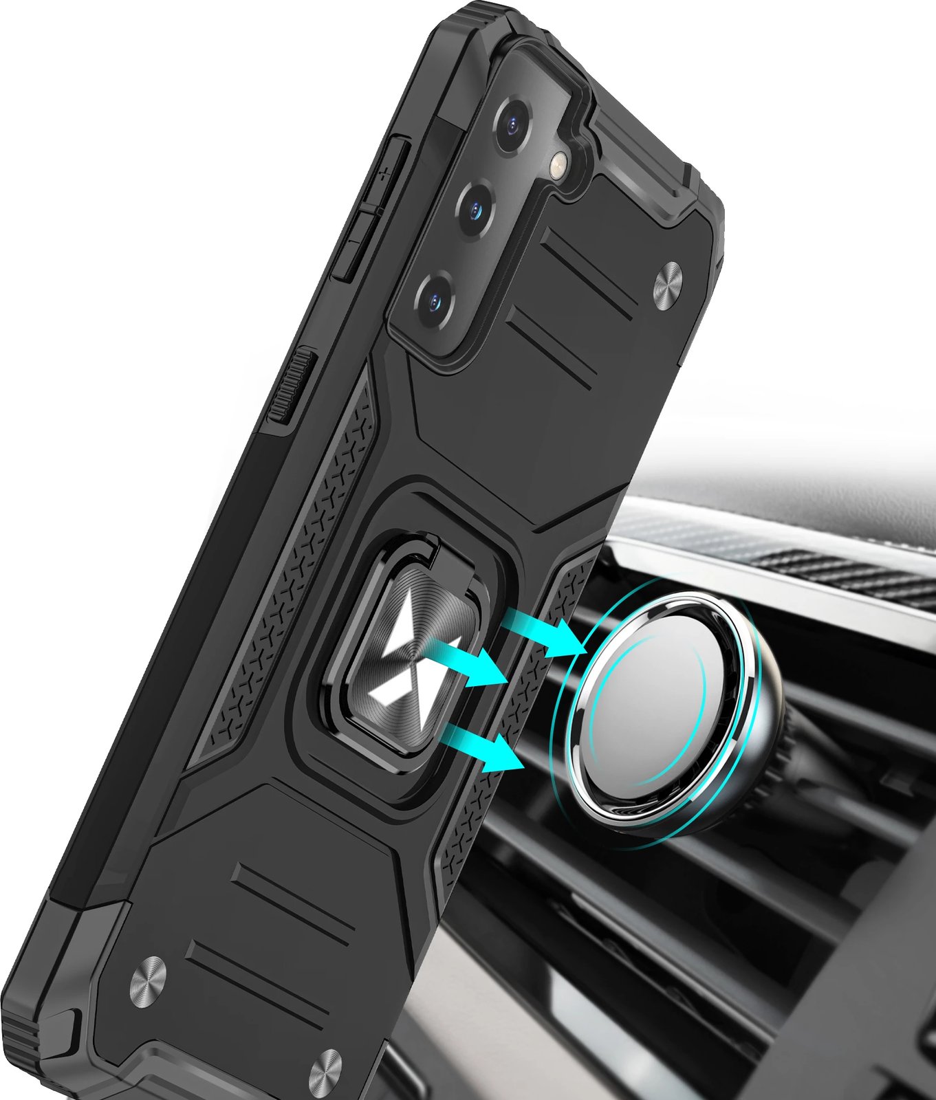 Mbështjellës Wozinsky Ring Armor për Samsung Galaxy S22+, me mbajtëse gishti dhe magnet, Argjend