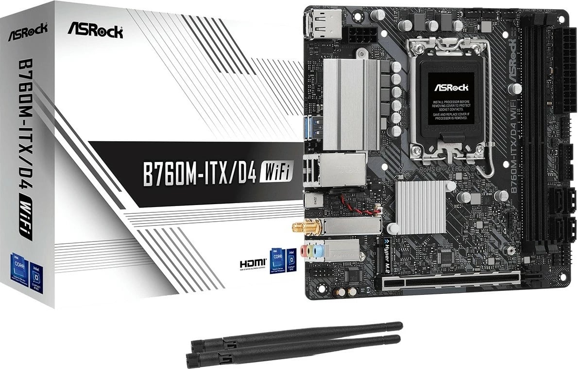 Pllakë amë ASRock B760M-ITX/D4 WIFI, mini ITX, LGA1700, DDR4, WiFi 6E, e zezë