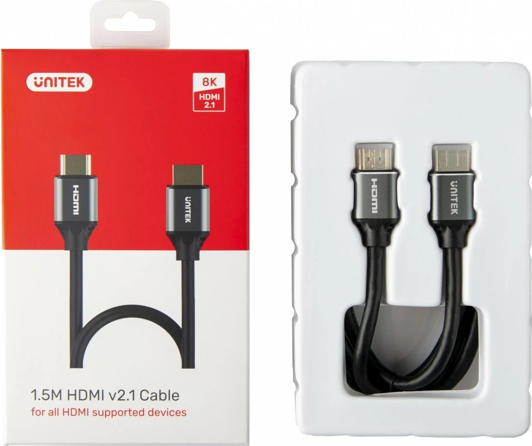 Kabllo HDMI Unitek C139W, 3m, Ultra High Speed, 8K, 120Hz, Zezë/Argjend