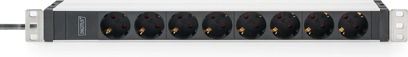 PDU alumini Digitus 1U, 8x prizë Schutzkontakt, 16A, 230V, rackmount
