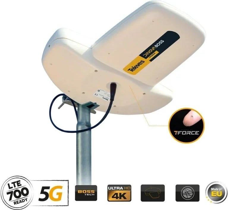 Antenë DVB-T/T2 DINOVA BOSS TELEVES, e bardhë