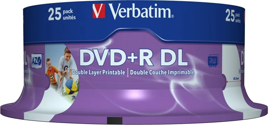 DVD Verbatim 43667, 8.5 GB, DVD+R DL, 25 copë