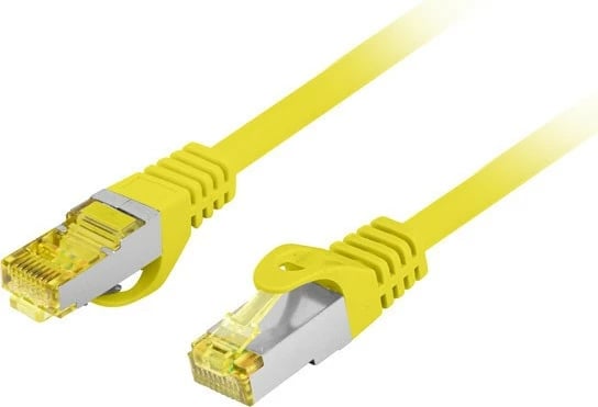 Kabllo rrjeti Lanberg Patchcord Cat.6a S/FTP LSZH, 0.25m, e verdhë