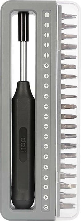 Set kaçavidash precize Deli Tools EDL241041, 41 copë, gri