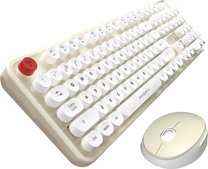 Set tastierë + maus wireless MOFII Sweet 2.4G, bardhë/bezhë