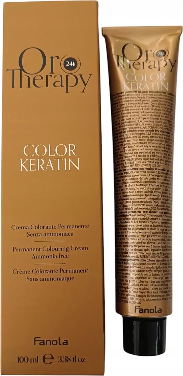 Krem ngjyrues për flokë Fanola Oro Therapy Color Keratin 6.31 unisex Dark Blonde Sand 100ml