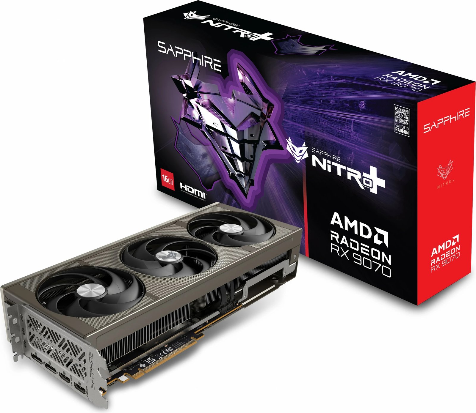 Kartelë grafike Sapphire NITRO+ Radeon RX 9070, 16 GB, GDDR6, PCI Express x16 5.0, Gri