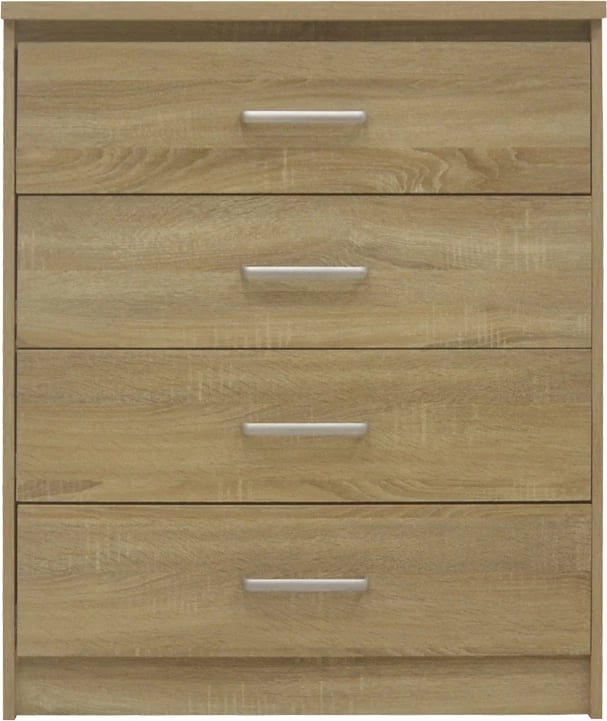 Komodë me 4 sirtarë Olympus, ngjyrë lisi të çelur, 80.5x40x95