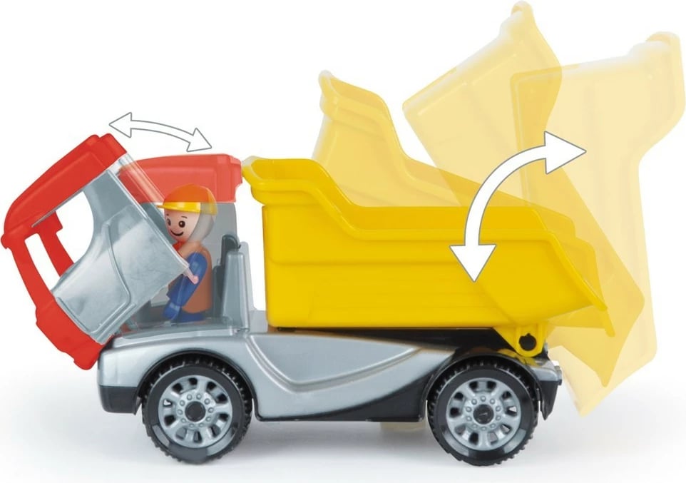 Kamion lodër Lena 01620, plastikë, 22cm, i kuq/verdhe/argjend/zi, në kuti Kamion lodër Lena 01620, plastikë, 22cm, i kuq/verdhe/argjend/zi, në kuti