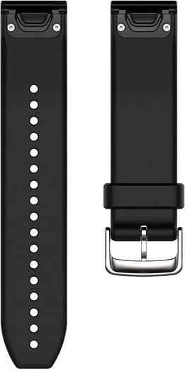 Rrip silikon për smartwatch Garmin QuickFit 22mm, zi/argjend