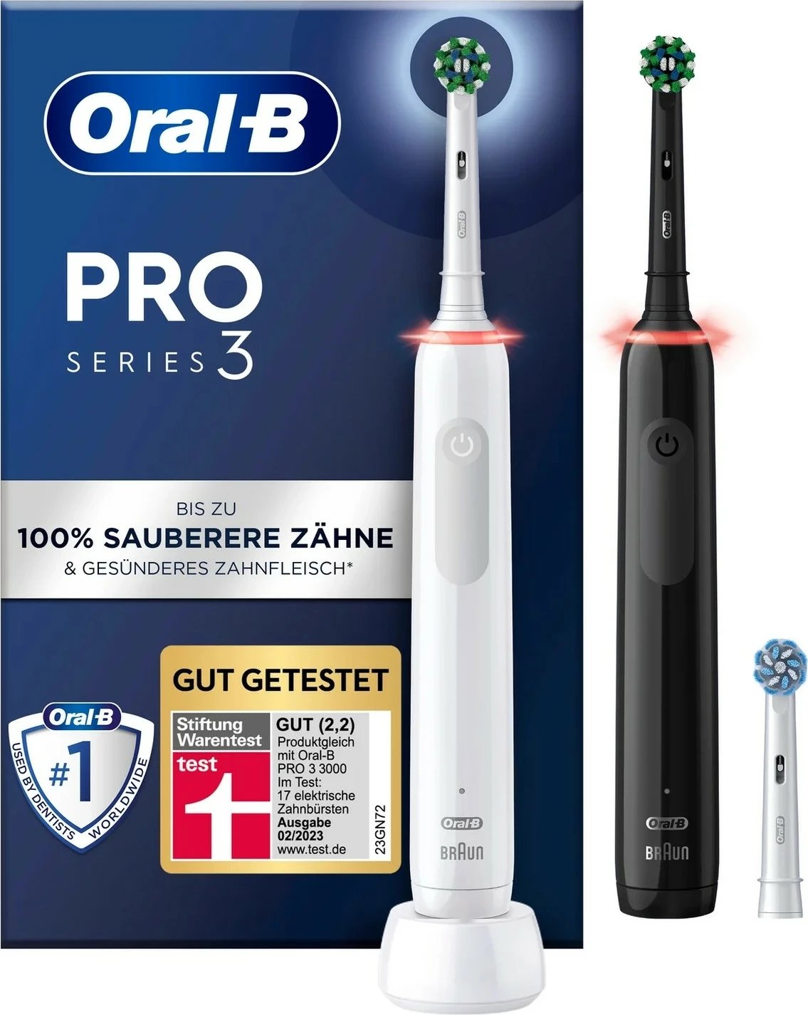 Furçë dhëmbësh elektrike Oral-B Pro 3, zi/bardhë
