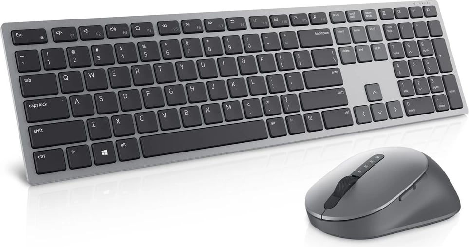 Set tastierë dhe maus Dell KM7321W, RF Wireless + Bluetooth, QWERTY US International, Gri Titanium