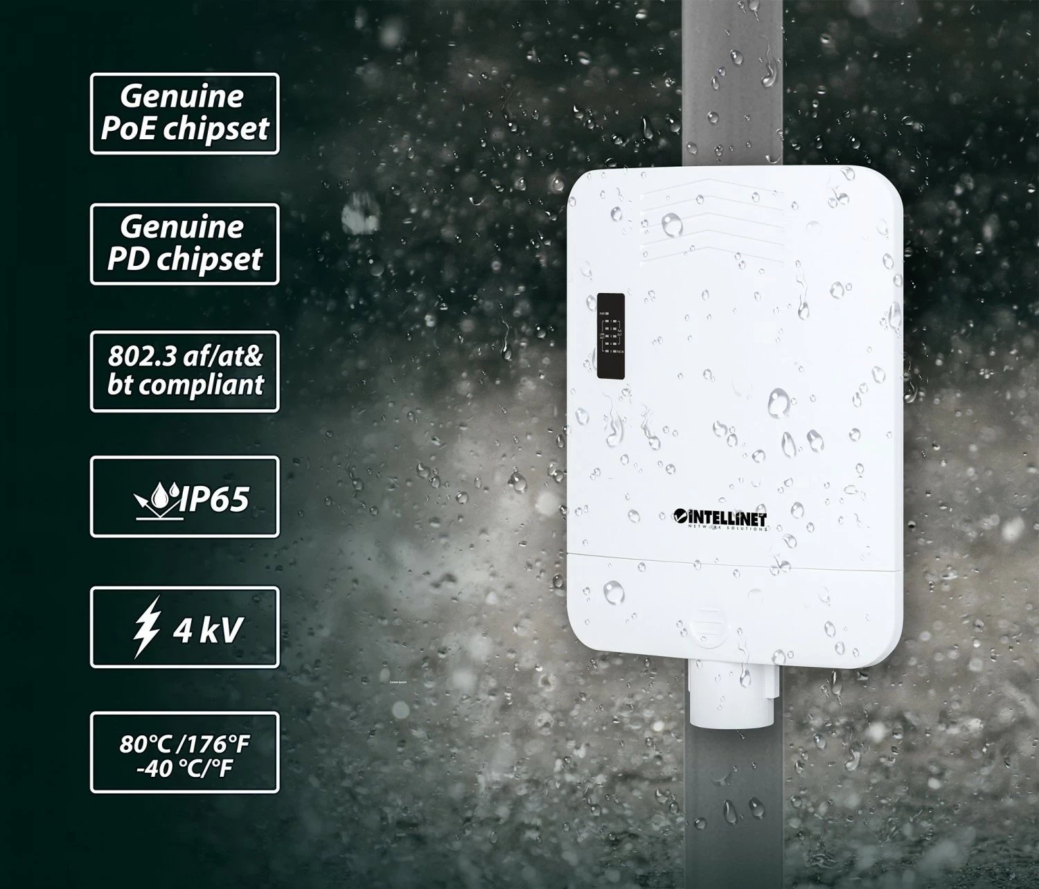 Switch Intellinet 509220, 5 porte Gigabit, POE++, jashtëm