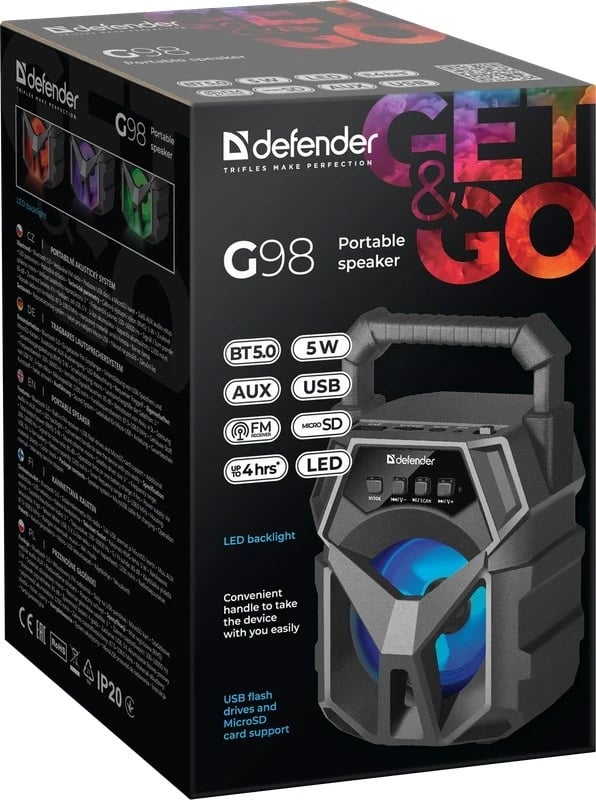 Boks portativ mono Defender G98, i zi