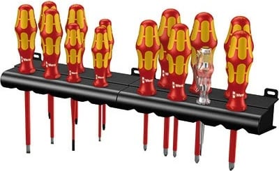 Set kaçavidash Wera 05105631001, 14 copë, dorezë ergonomike, me izolim, portokalli/kuqe